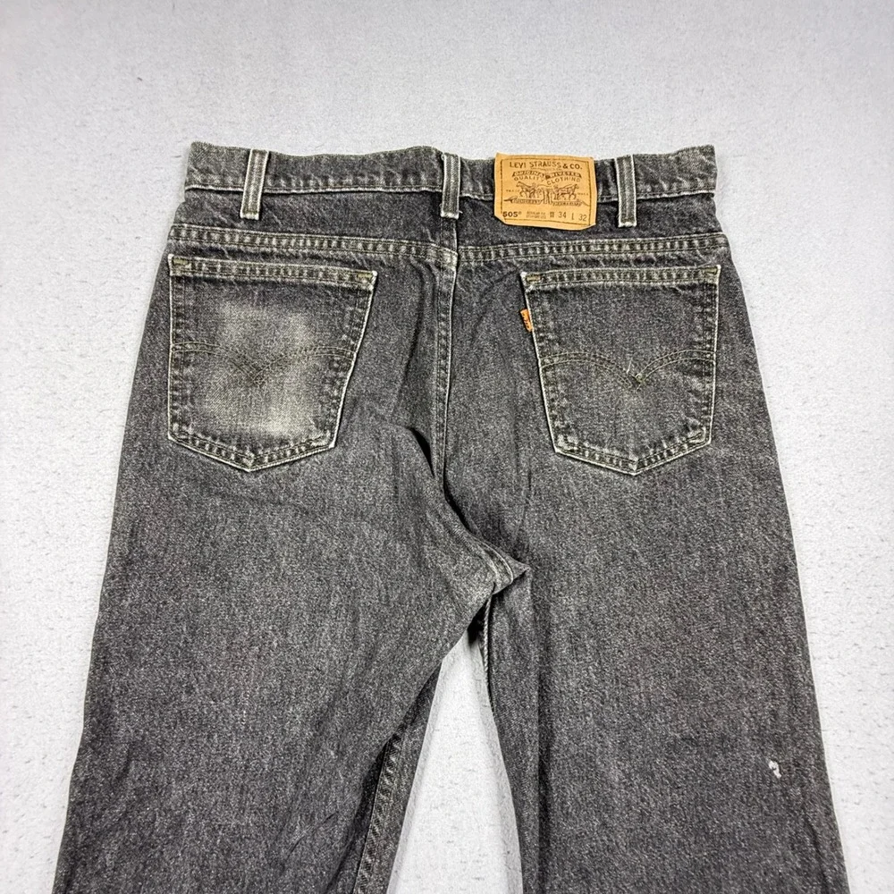 Levis Mens Regular Fit Straight Leg Orange Tab Black Wash Denim Jeans 34x32